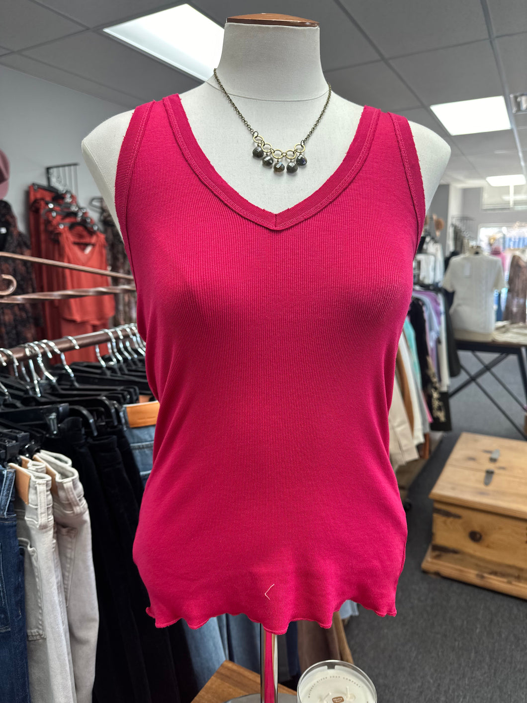 CJ Venice V- Neck Tank-Pink