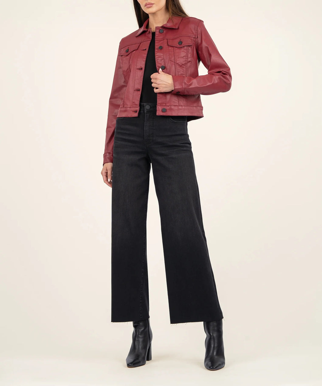 KU Julia Crop Jacket-Red