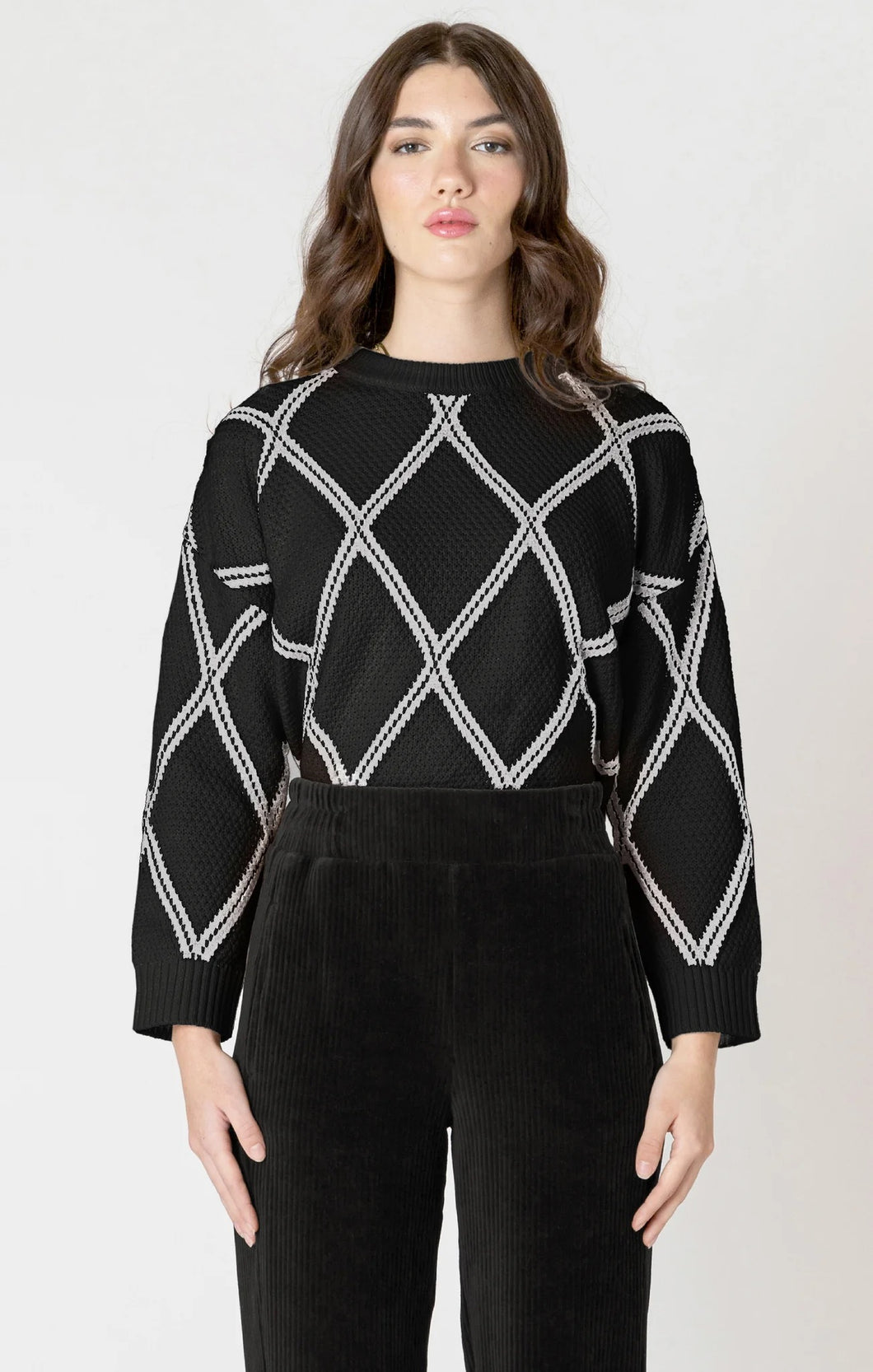 DX Diamond Check Sweater
