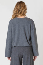 Load image into Gallery viewer, DX Ribbed Cardigan-Charcoal

