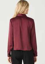 Load image into Gallery viewer, DX Satin Blouse-Burgundy
