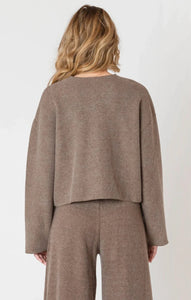 DX Ribbed Cardigan-Mocha