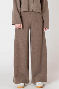 DX Wide Leg Ribbed Pant-Mocha