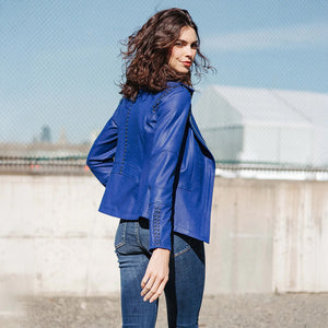 CSW Studded Jacket-Cobalt Blue