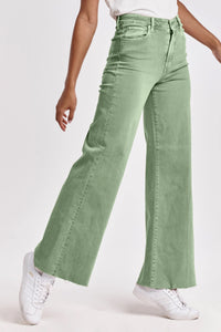 Fiona Wide Leg Jeans- Green