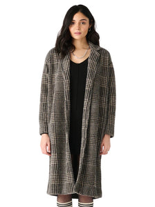 DX Houndstooth Plaid Coat