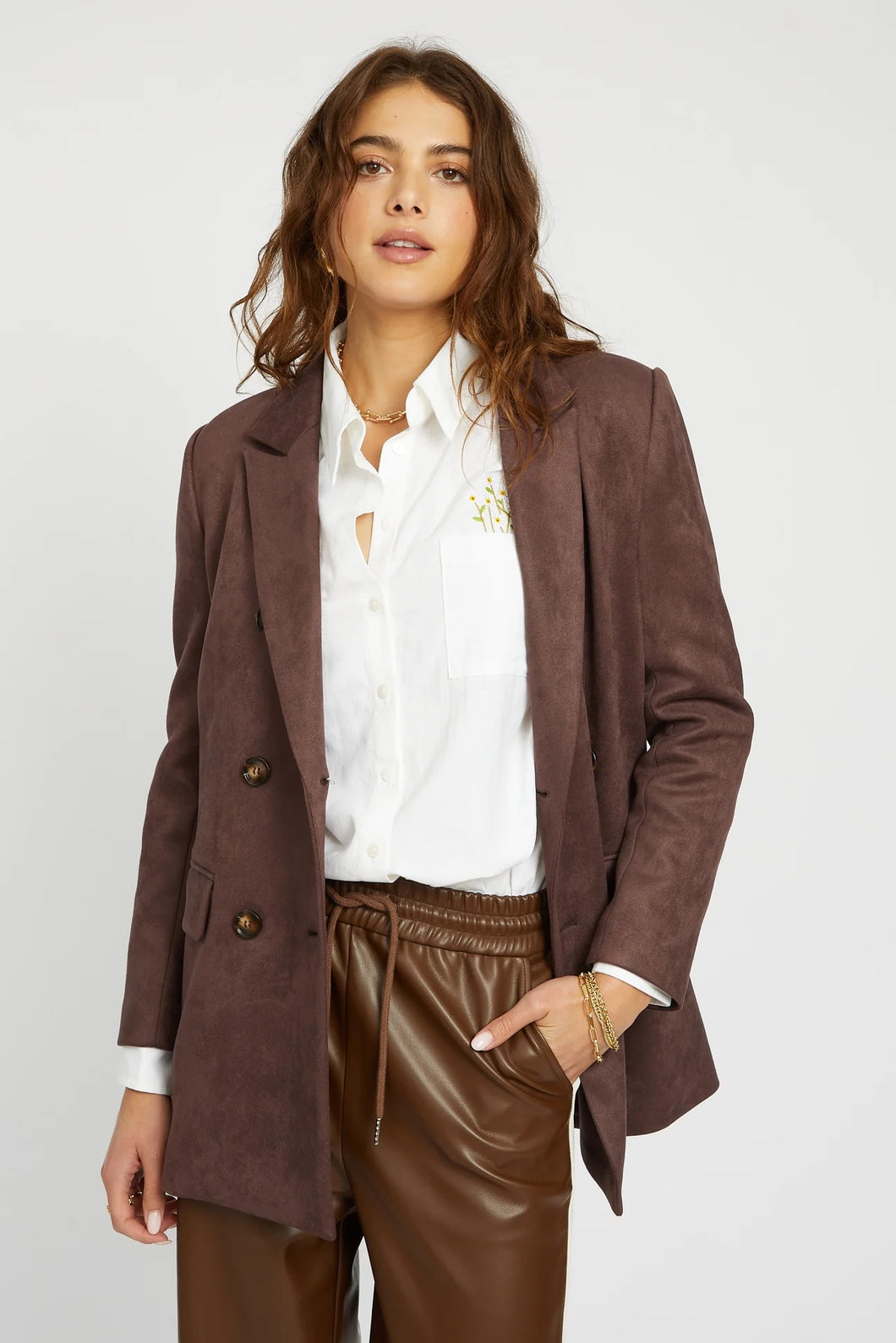 DX Faux Suede Blazer