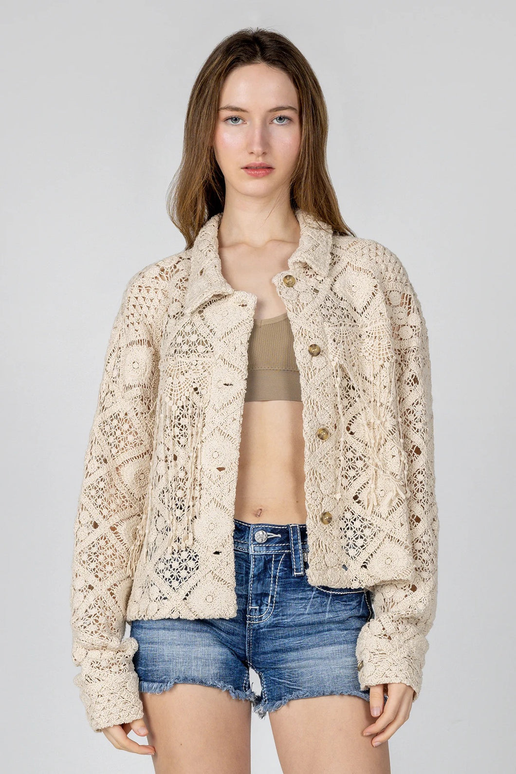 MM  Macrame Crochet Jacket