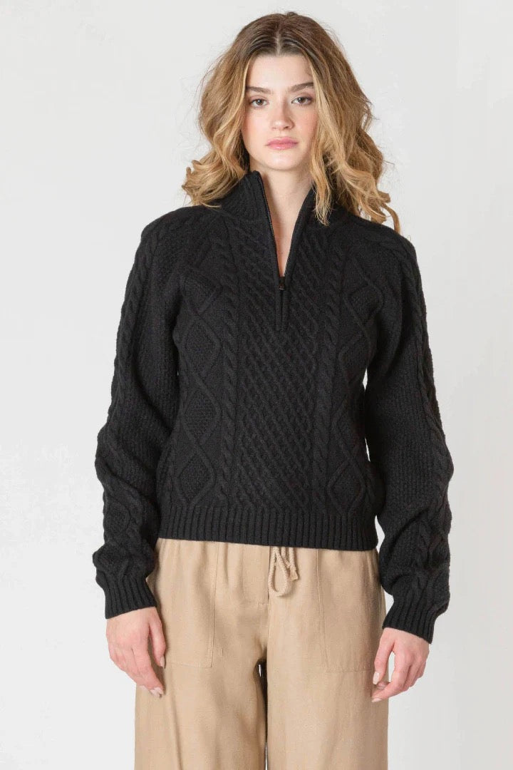 DX Half Zip Black Sweater