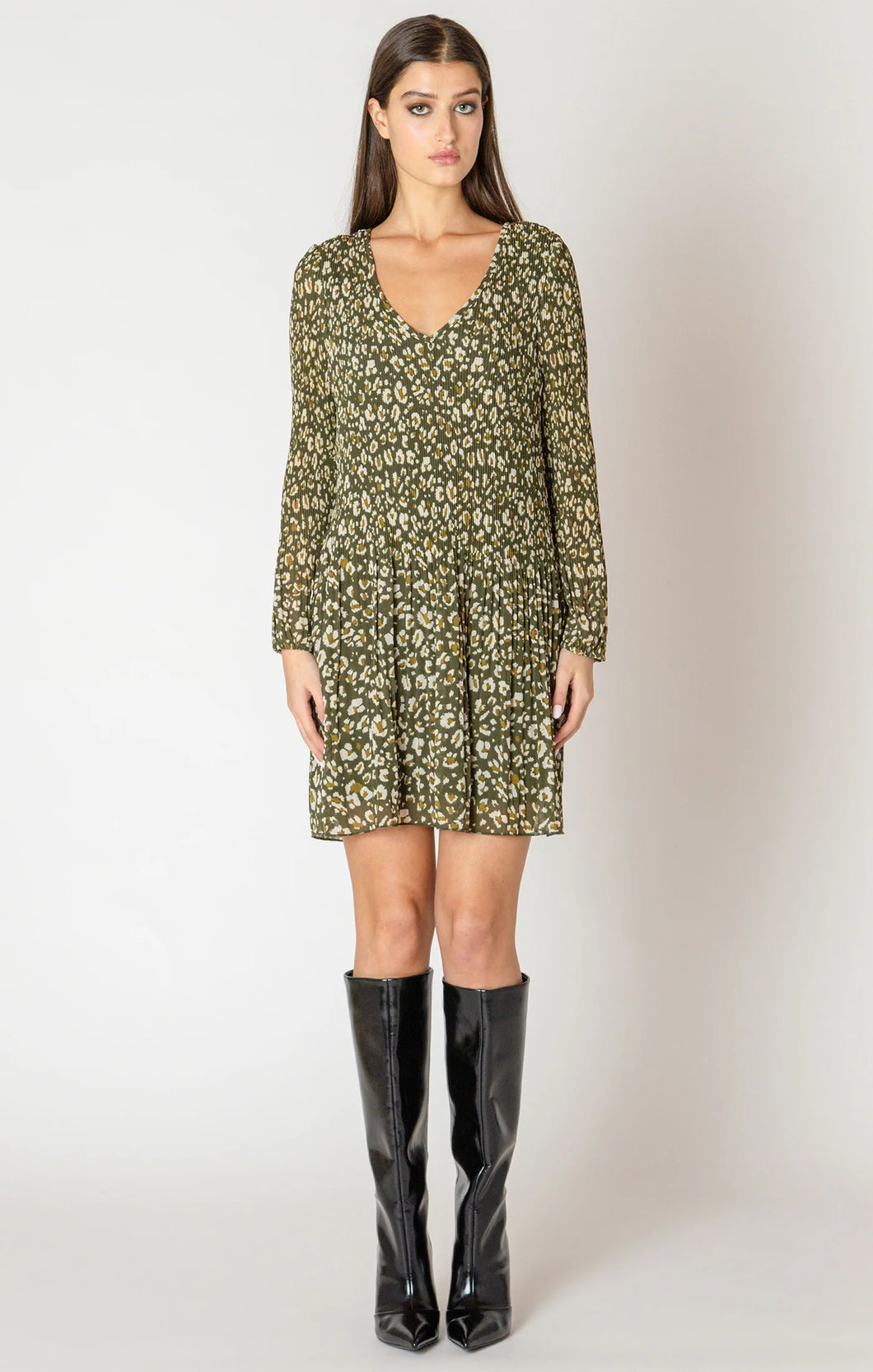 DX Green Pleated Dress