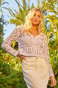 MYS Crochet Button Up Cardigan