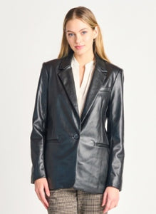 DX Vegan Leather Blazer